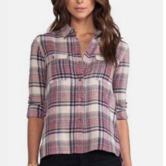 James Perse Button Down Plaid Shirt Size Small - Picture 2 of 8